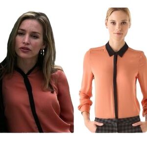 A.L.C. Gillian Silk Button Down Top Contemporary Modern Minimalist